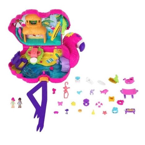 Set de joaca Polly Pocket Flamingo Pinata cu accesorii incluse